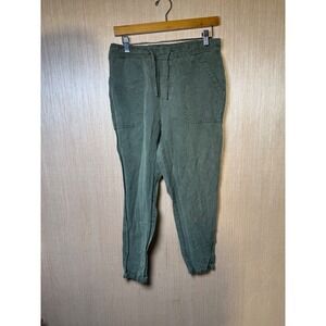 Marine Layer Womens Olive Green Drawstring Waist Linen‎ Lyocell Jogger Pants S